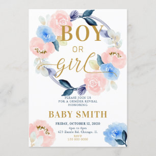 Gender avslöjar Boy eller Girl-inbjudan Inbjudningar