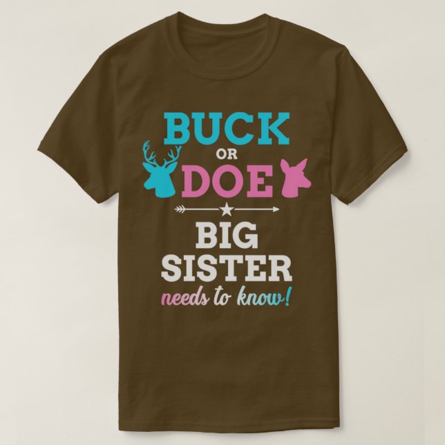 Gender avslöjar buk eller doe-syster som matchar b t shirt (Design framsida)
