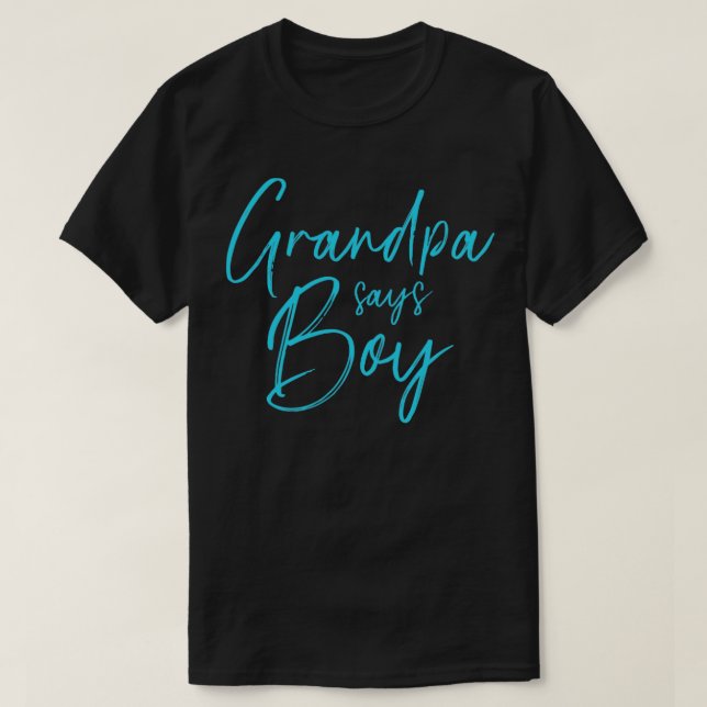 Gender avslöjar farfar säger att pojkmatchande fam t shirt (Design framsida)