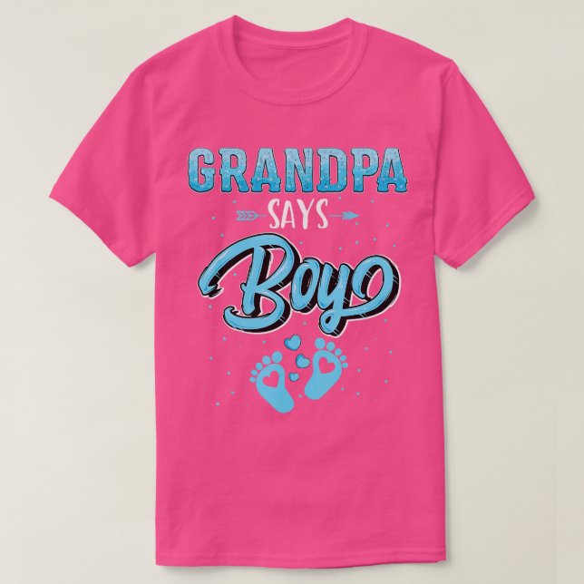 Gender avslöjar farfar säger Boy baby matchande fa T Shirt (Design framsida)