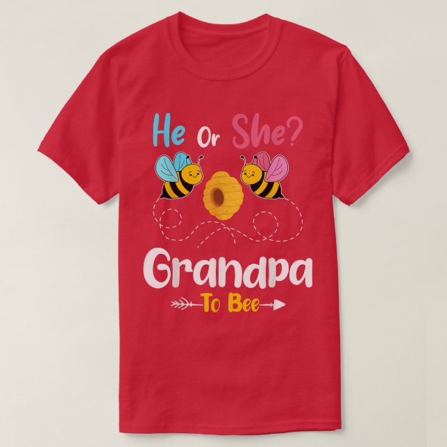 Gender avslöjar farfar till Bee Baby Announ T Shirt (Design framsida)