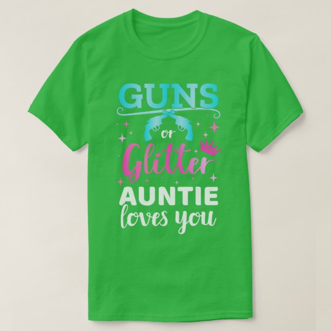 Gender avslöjar gevär eller glitter som matchar ba t shirt (Design framsida)