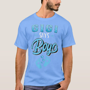 Gender avslöjar Gigi säger Boy baby matchande fami T Shirt
