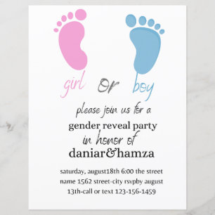 gender avslöjar inbjudan, pojke eller flicka, inbj