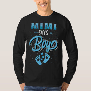 Gender avslöjar Mimi säger Boy baby matchande fami T Shirt