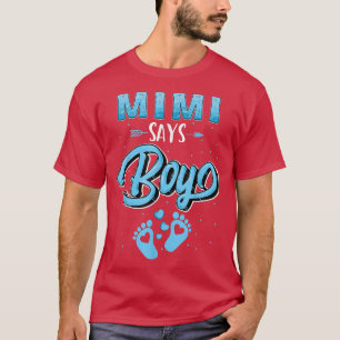 Gender avslöjar Mimi säger Boy baby matchande fami T Shirt