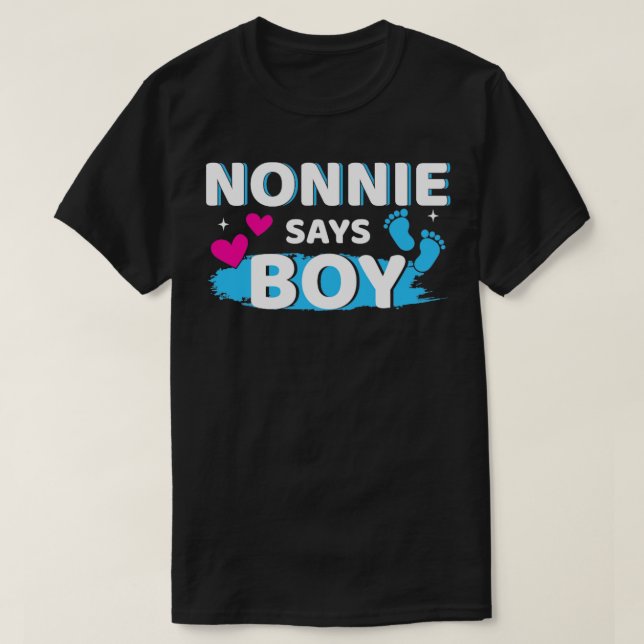 Gender avslöjar ninne säger att pojken matchar fam t shirt (Design framsida)