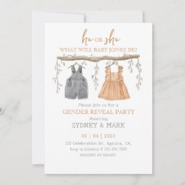 Gender avslöjar Party, Gender Reveal, han eller ho Inbjudningar