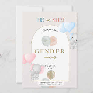 gender avslöjar party, pojke eller flicka, elefant julkort