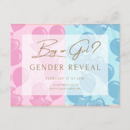 gender avslöjar party pojke eller flicka han eller vykort