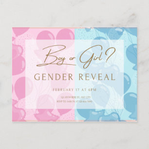 gender avslöjar party pojke eller flicka han eller vykort