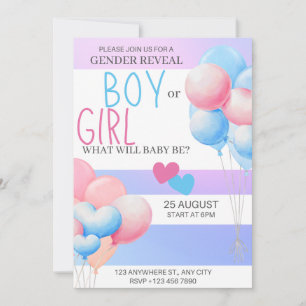 gender avslöjar party, pojke eller flicka, rosa oc julkort