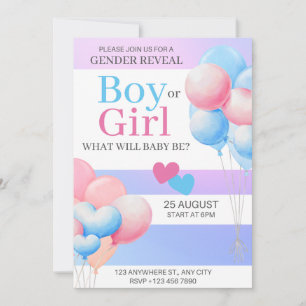 gender avslöjar party, pojke eller flicka, rosa oc julkort