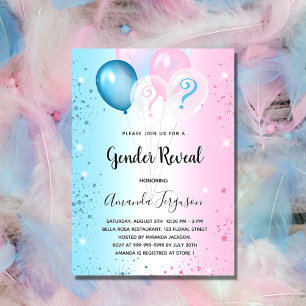 Gender avslöjar party rosa Blue pojke flicka Inbjudningar