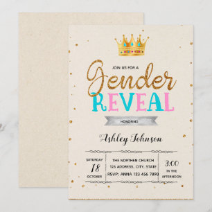 Gender avslöjar prins prinsessa-inbjudan inbjudningar