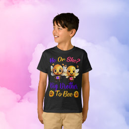Gender avslöjar sin storebror till Bee Boys Black T Shirt