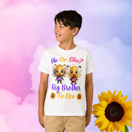 Gender avslöjar sin storebror till Bee Boys White T Shirt
