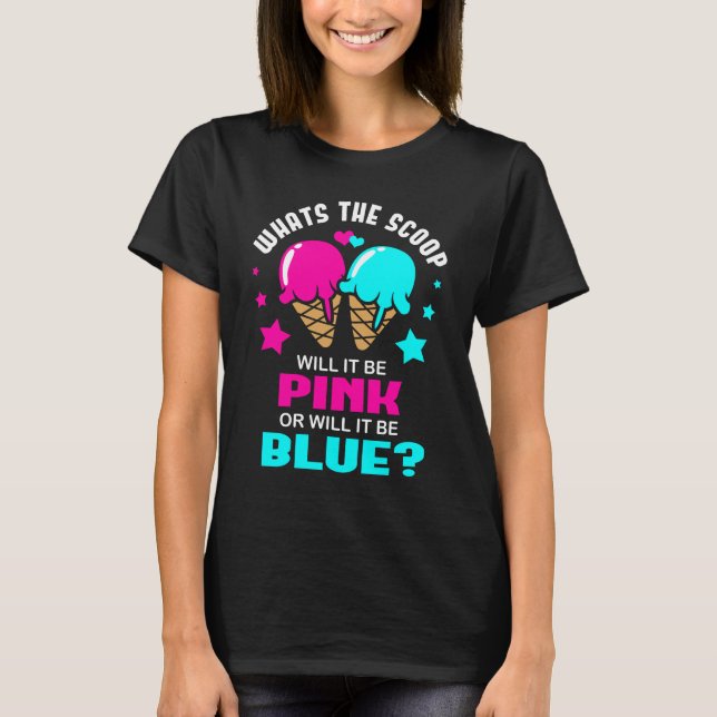Gender avslöjar vassare Rosa Blue Ice Cream T Shirt (Framsida)