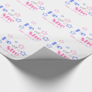 Gender avslöjer baby shower honom eller henne bab presentpapper