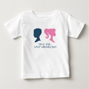 Gender avslöjer baby shower "honom eller henne" tee shirt