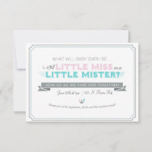 Gender avslöjer baby shower inbjudningar