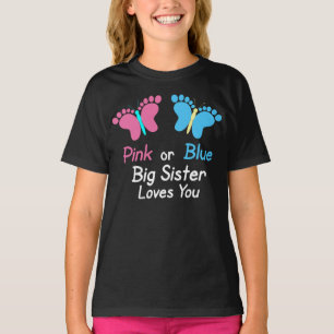 Gender avslöjer den rosa systern eller slösar t shirt