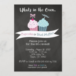 Gender avslöjer inbjudan (muffinen eller dubbar