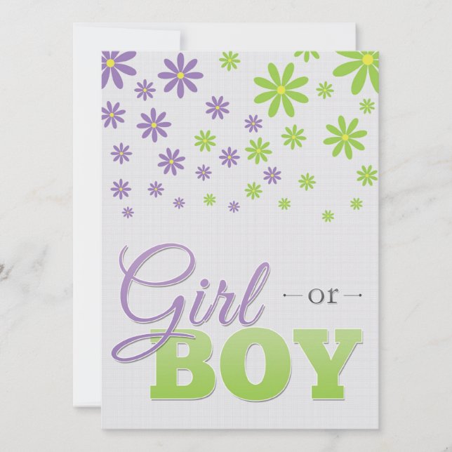 Gender avslöjer partydaisyinbjudan inbjudningar (Framsida)