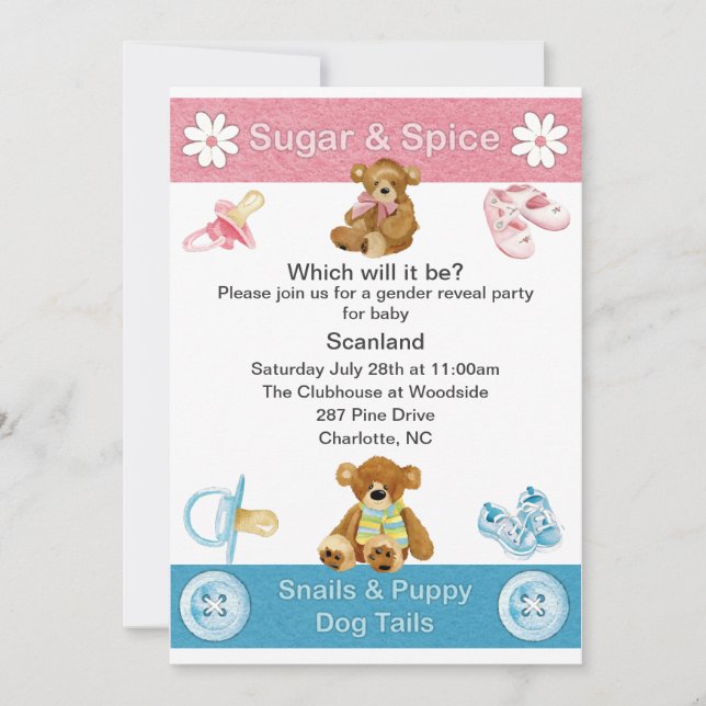 Gender avslöjer partyet inbjudningar (Framsida)