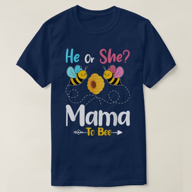 Gender avvisar Mamma till Bee Baby Announcem T Shirt (Design framsida)