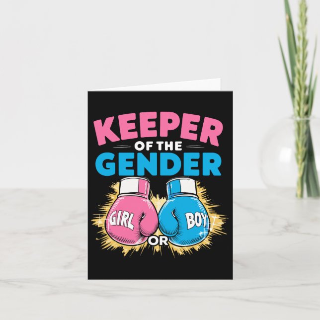 Gender: Boxinghandskar för Party som håller Gender Kort (Framsida)