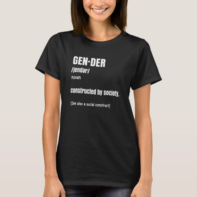 Gender Constructed Society Bisexual Pride Rainbow T Shirt (Framsida)