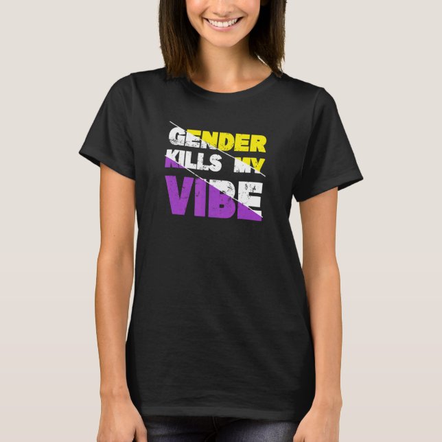 Gender Dödor Mitt visningsobjekt som inte är binär T Shirt (Framsida)