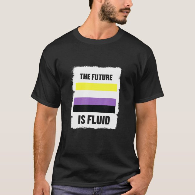 Gender Fluid Enby Genderqueer non Binary T Shirt (Framsida)
