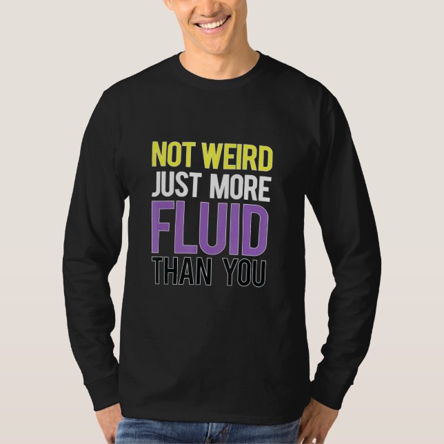 Gender Fluid Flagga Enby Genderqueer Icke- binär T Shirt (Framsida)