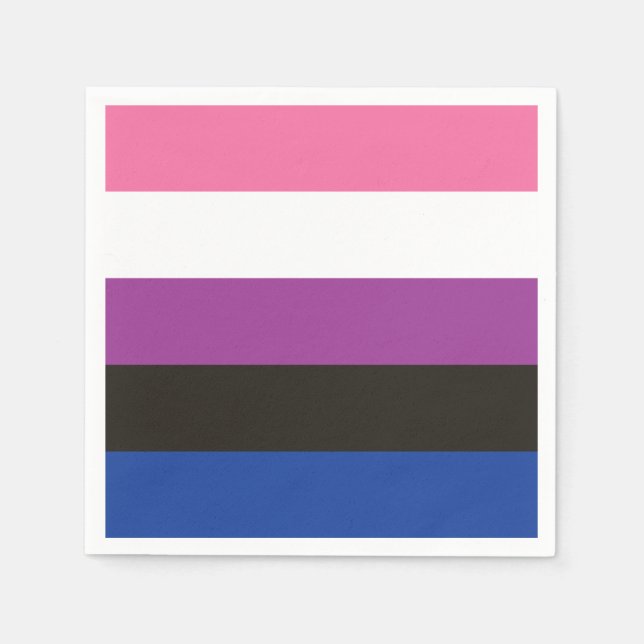 Gender Fluid Flagga Pappersservett (Framsidan)