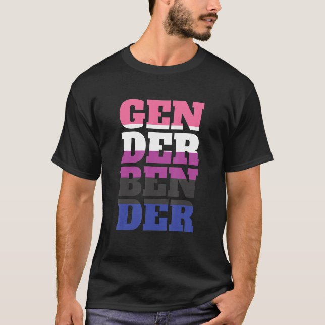 Gender Fluid Non Binary - Pride Neutralt Gender Be T Shirt (Framsida)