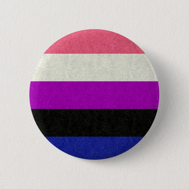 Gender Fluid Pride Flagga Färgad Bakgrundsdesign Knapp (Framsida)