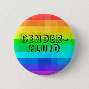 Gender-Fluid Pronouns LGBTQ-regnbågsknapp Knapp