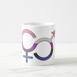 Gender Fluid Symbol i Pride Flagga Färg Kaffemugg