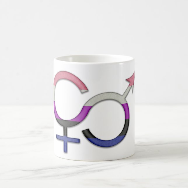 Gender Fluid Symbol i Pride Flagga Färg Kaffemugg (Center)