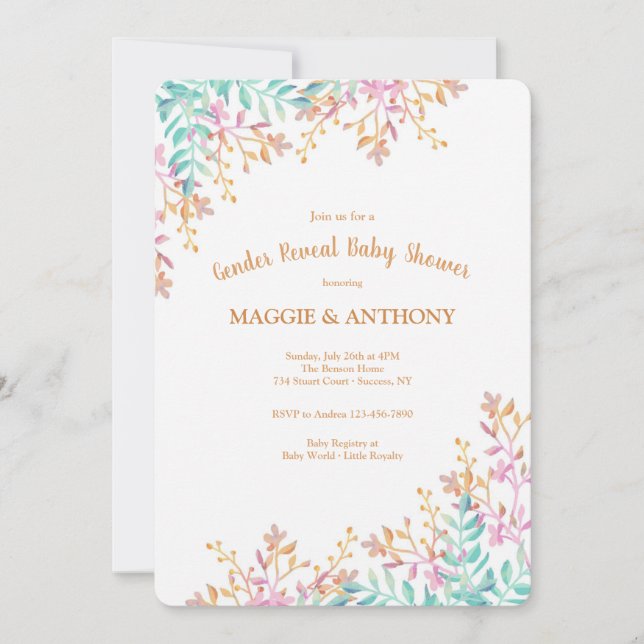 Gender för att visa babyskor inbjudningar (Framsida)