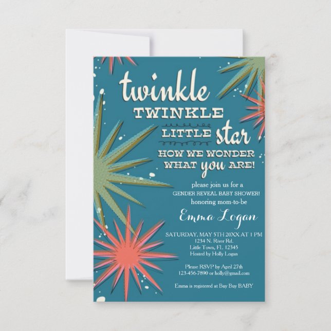 Gender för att visa babyskor inbjudningar (Framsida)