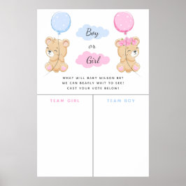 Gender för att visa rösttecken för nalle tema poster