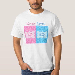 Gender för babyen för rosablått avslöjer den t shirt