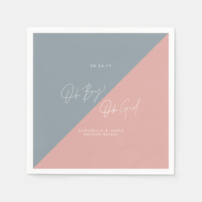 gender för blå babydusch pappersservett (Framsidan)