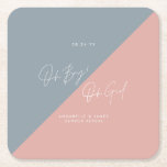 gender för blå babydusch underlägg papper kvadrat<br><div class="desc">gender om rosa blå babydusch</div>