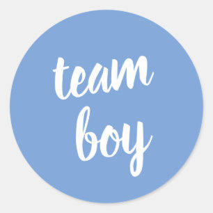 Gender för Blue Team Boy Shower Runt Klistermärke