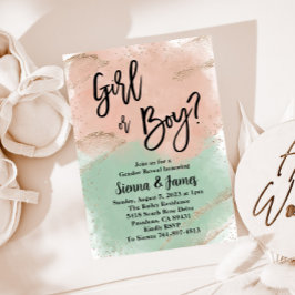 Gender för  Grönt och sändning, vattenfärg, Guld Inbjudningar