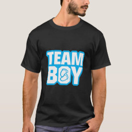 Gender för lagpojkebaby shower avslöjer partyblått t shirt